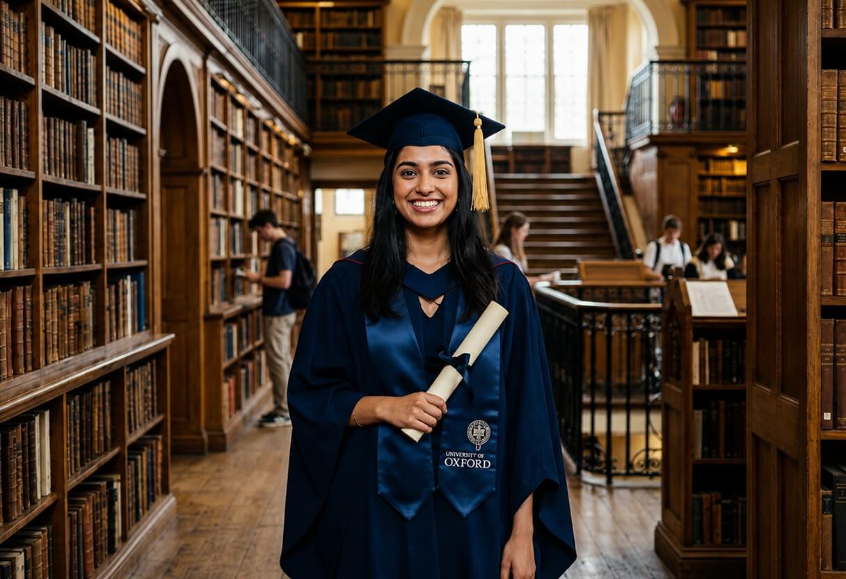 Happy international student on campus